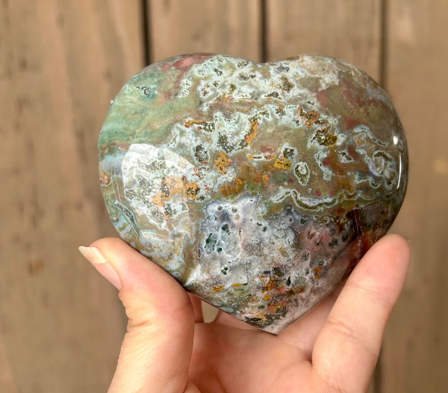 Large Ocean Jasper Heart