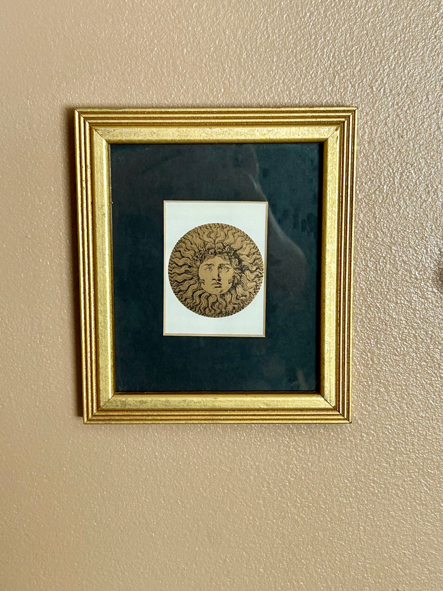 Set of 2 Vintage Fornasetti Celestial Gold Frame Prints