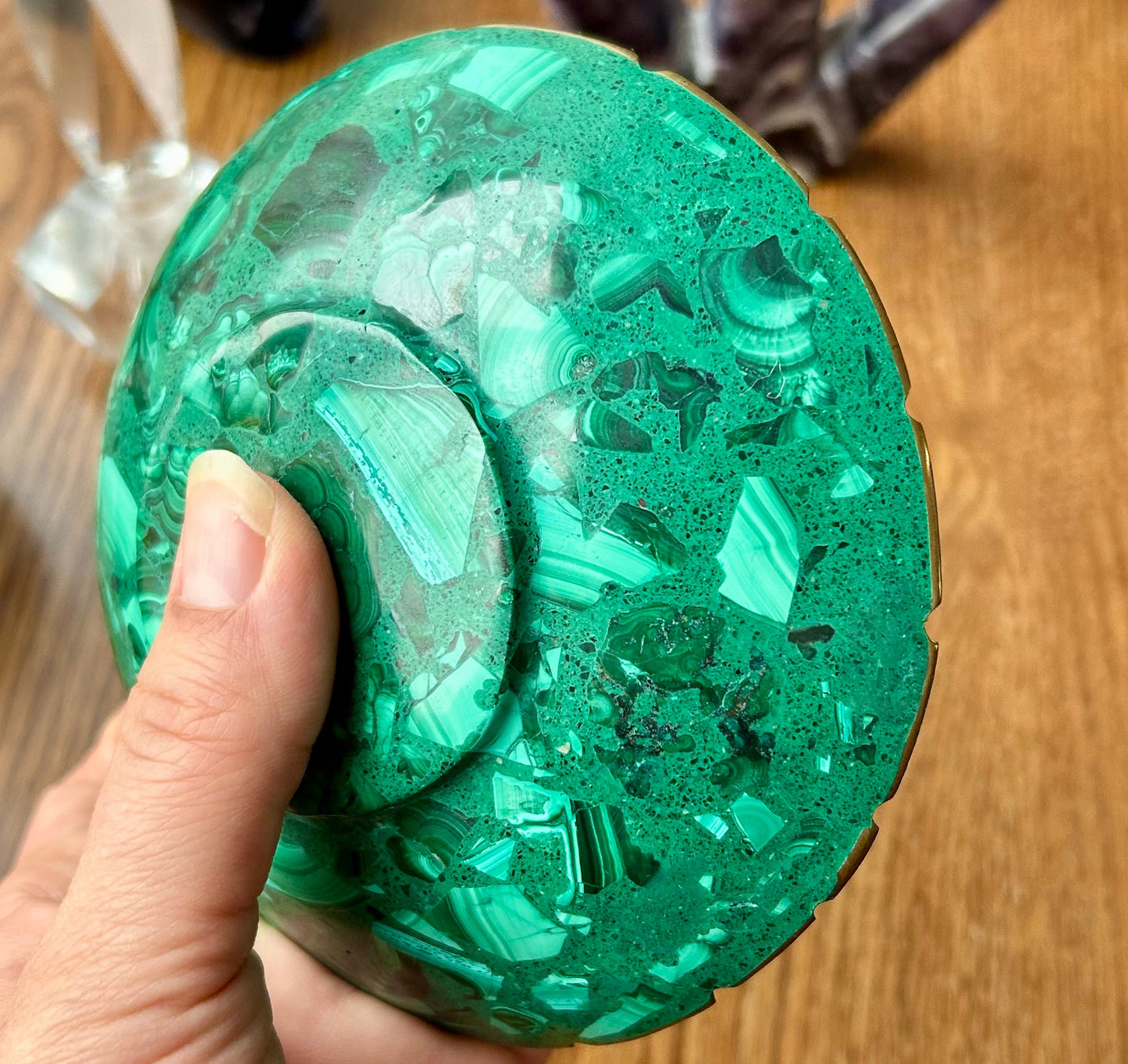 Handmade Malachite Bowl