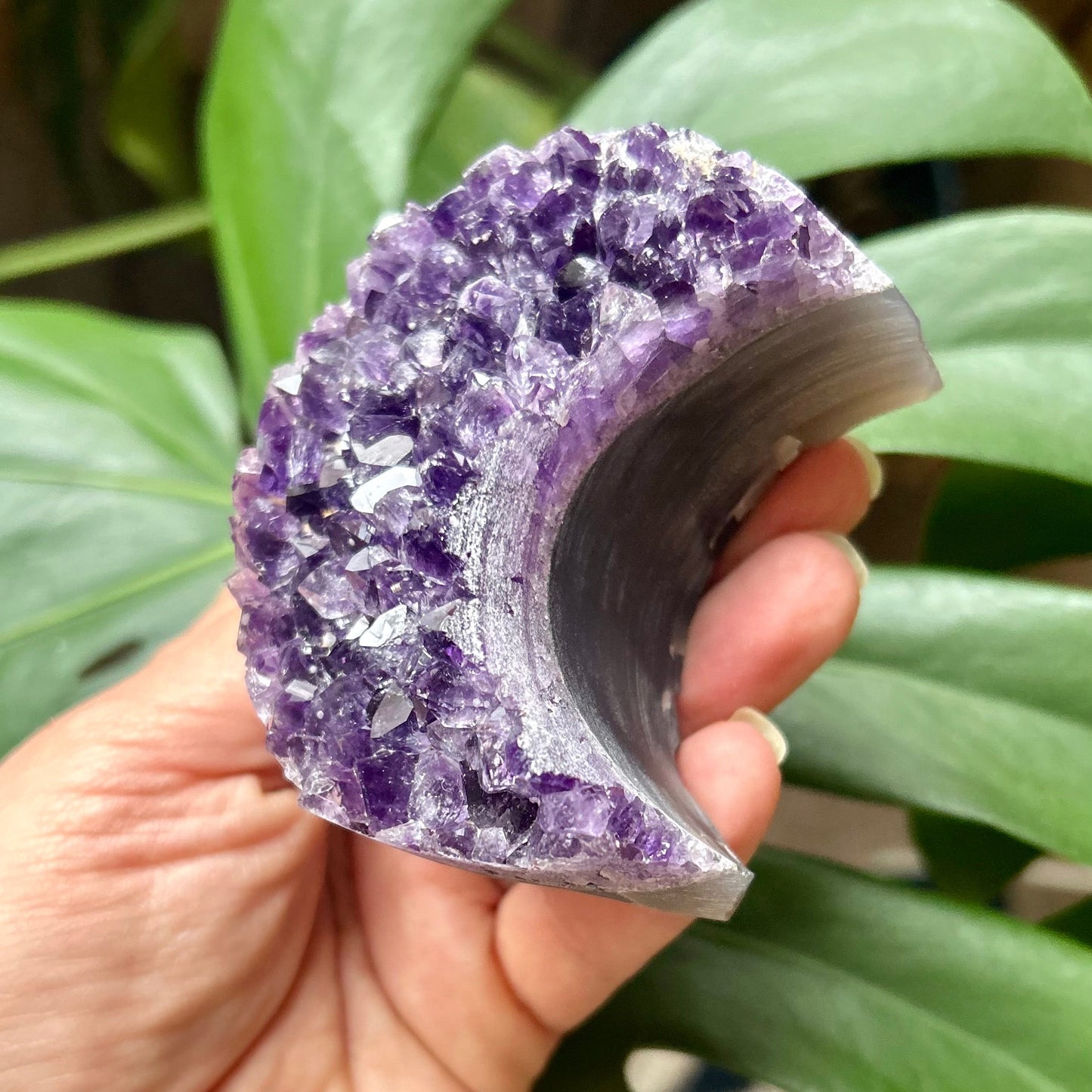 Druzy Amethyst Moon Geode