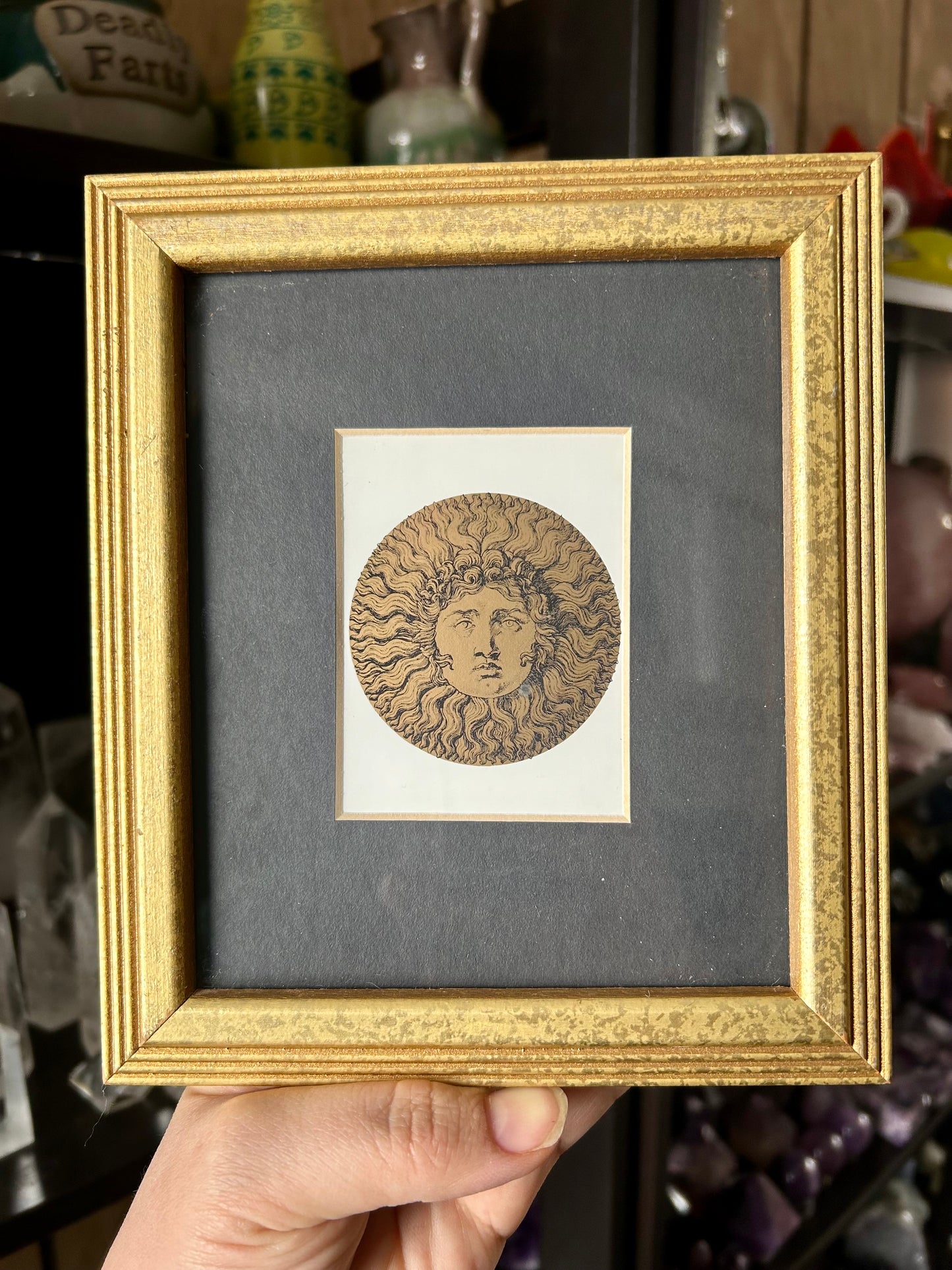 Set of 2 Vintage Fornasetti Celestial Gold Frame Prints