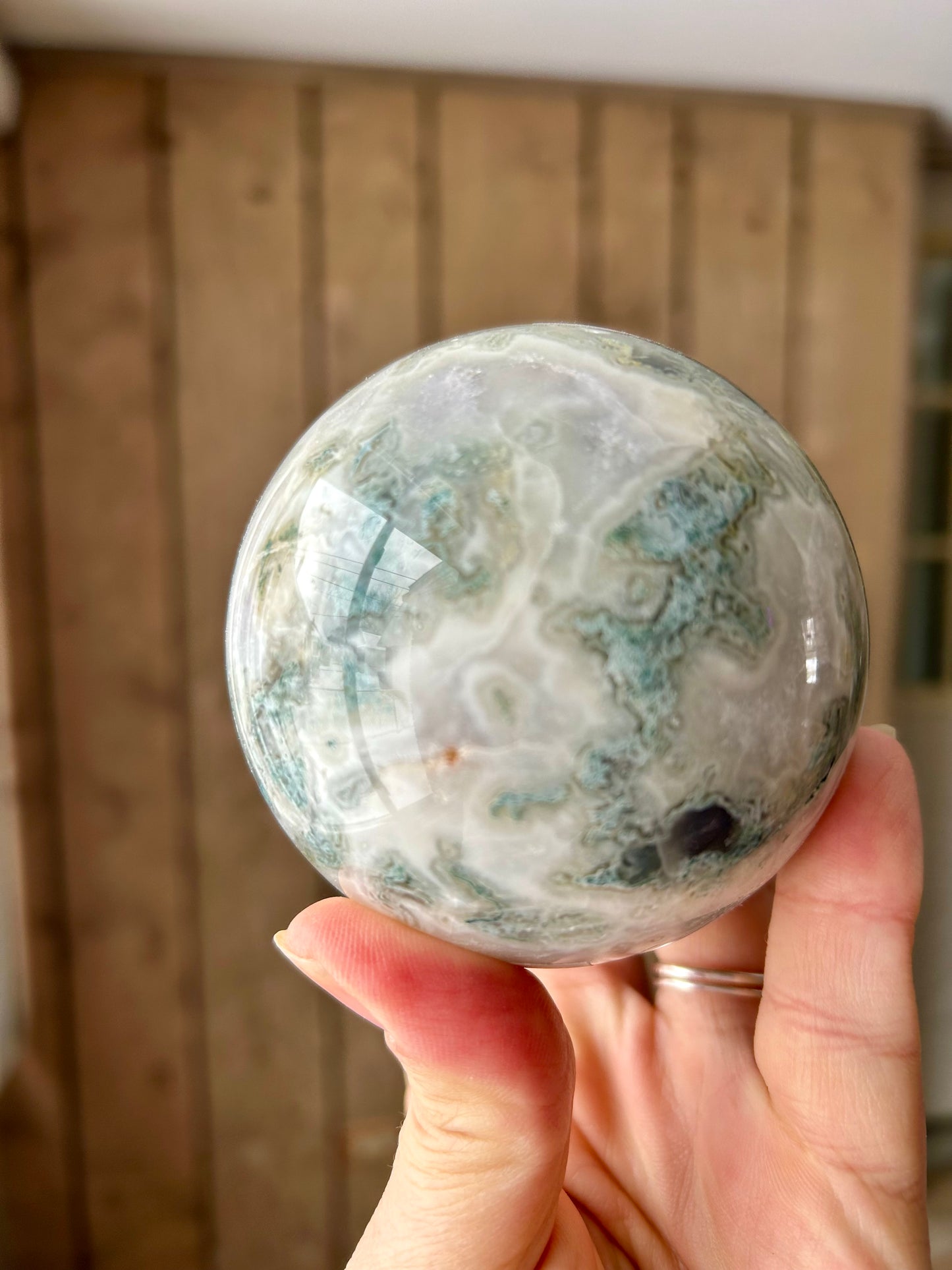 Moss Agate Sphere 1lb +