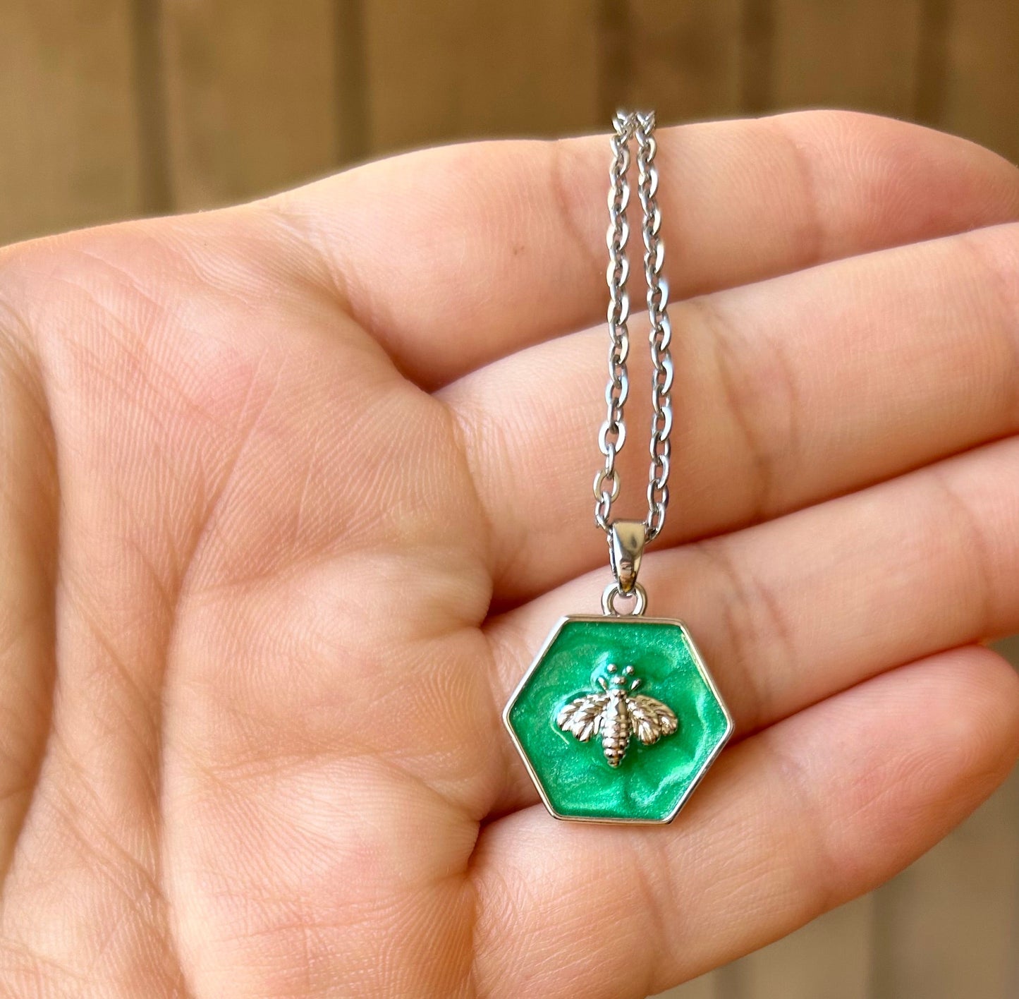 Silver Bee Charm Necklace