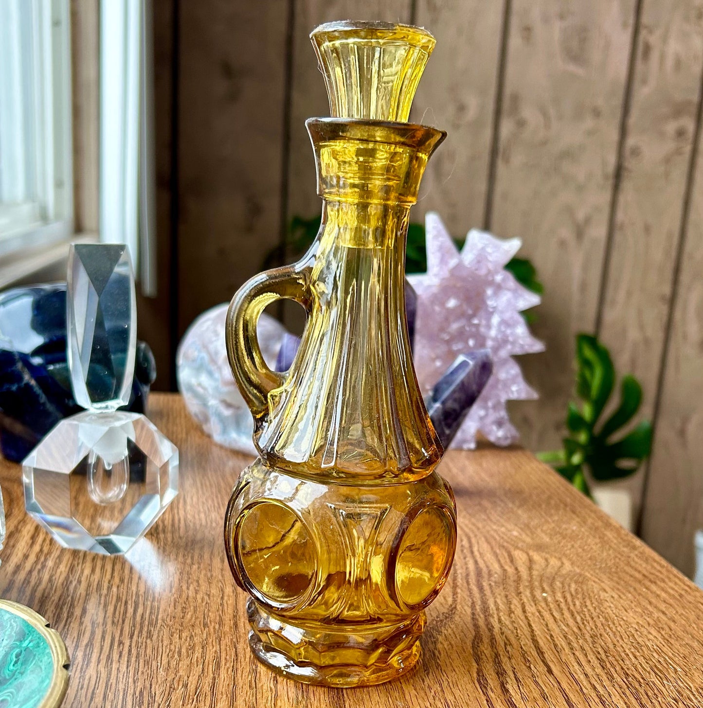 Vintage Amber Cruet with Stopper
