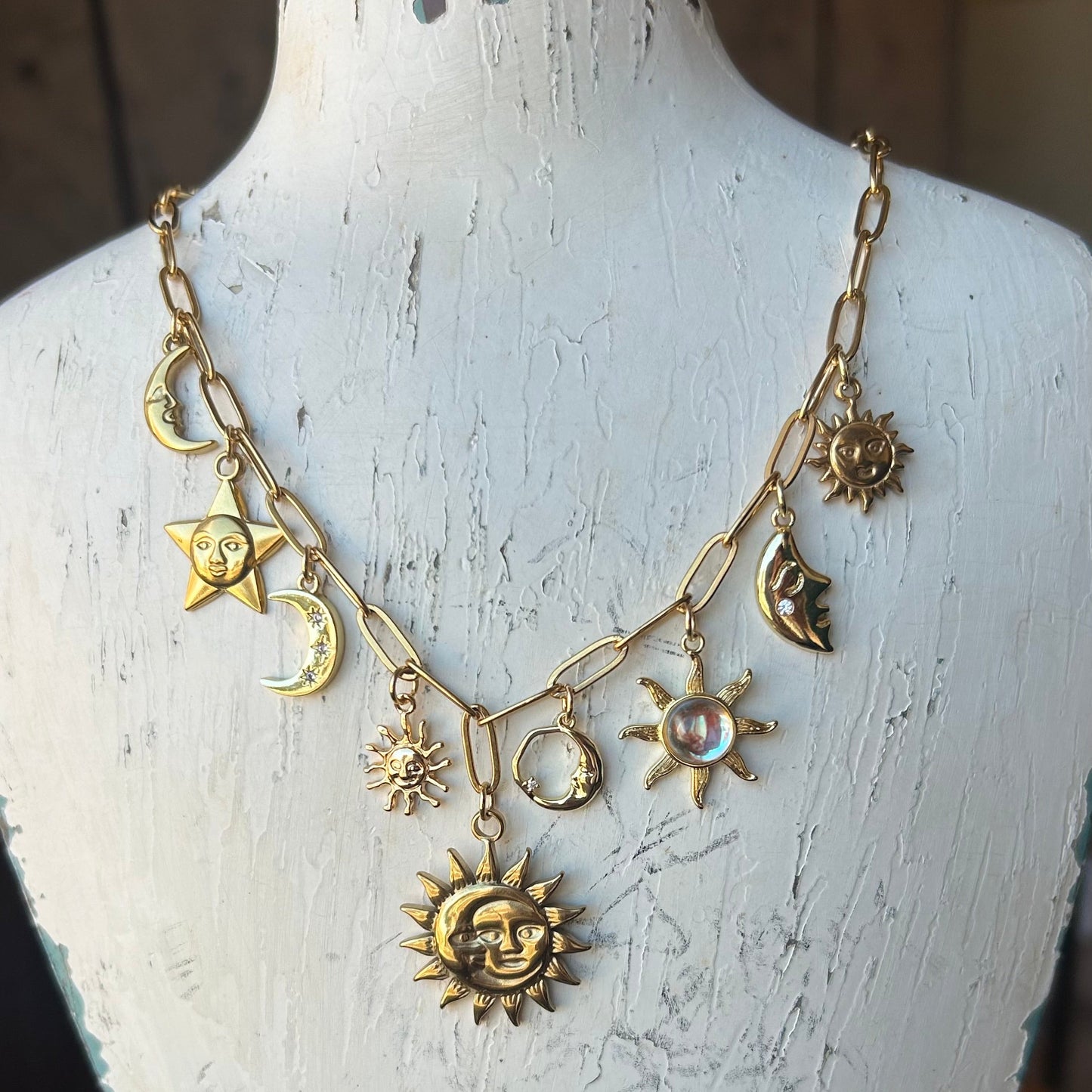 Celestial Gold Charm Necklace