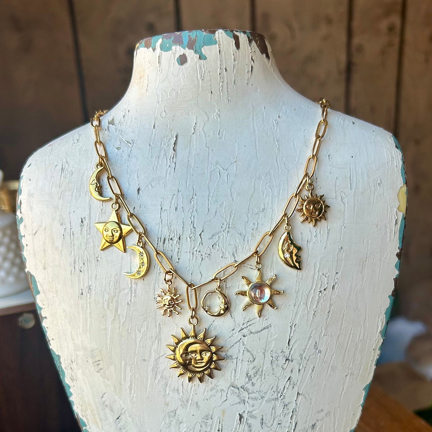 Celestial Gold Charm Necklace