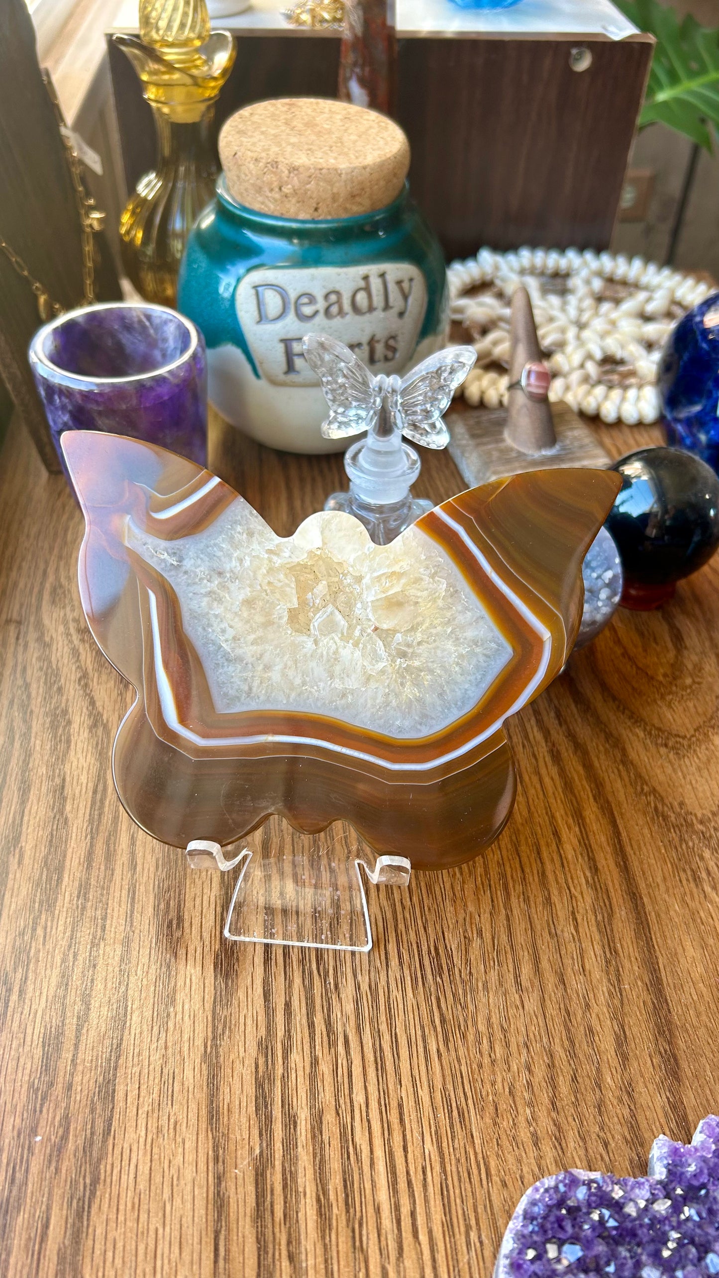 Druzy Carnelian Agate Butterfly