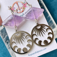 Amethyst Moon Phase Dangling Earrings