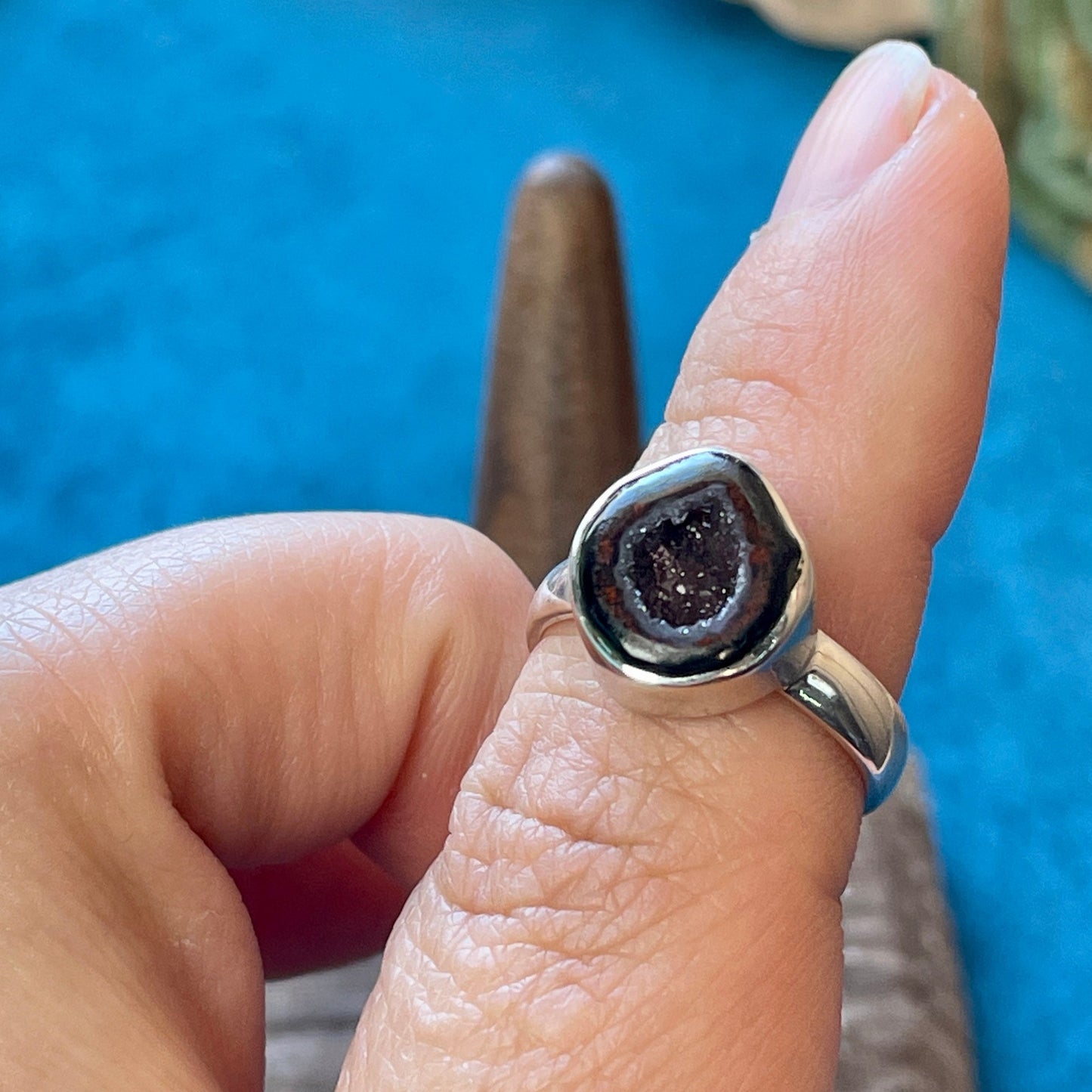 Agate Druzy Ring Size 6