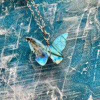 Labradorite Butterfly Necklace - Silver Wrapped