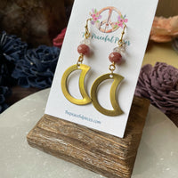 Herkimer Diamond Dangling Moon Earrings