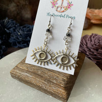 Herkimer Diamond Dangling Eye Earrings