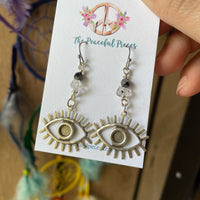 Herkimer Diamond Dangling Eye Earrings