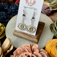 Herkimer Diamond Dangling Eye Earrings