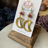 Herkimer Diamond Dangling Moon Earrings