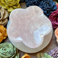 Large Rose Quartz Flower Bowl 1.2lb