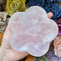 Large Rose Quartz Flower Bowl 1.2lb