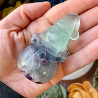 Rainbow Fluorite Snowmen Carving