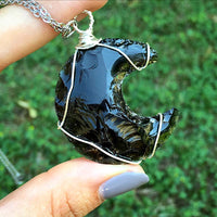 Obsidian Moon Necklace