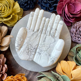 Howlite Carved Hand Bowl