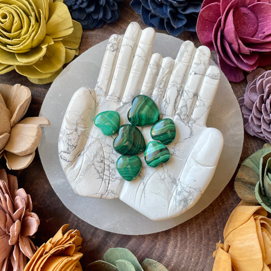 Howlite Carved Hand Bowl