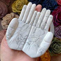 Howlite Carved Hand Bowl
