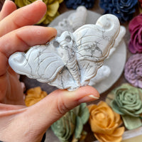 Howlite Moth Carving