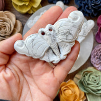Howlite Moth Carving