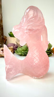 Rose Quartz 1.7 lbs Mermaid Carving