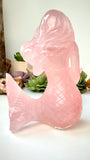 Rose Quartz 1.7 lbs Mermaid Carving
