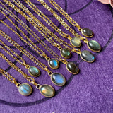 Labradorite Gold Pendant Necklace