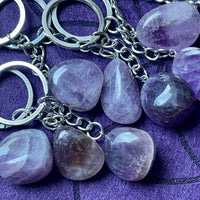 Amethyst Tumble Stone Keychain