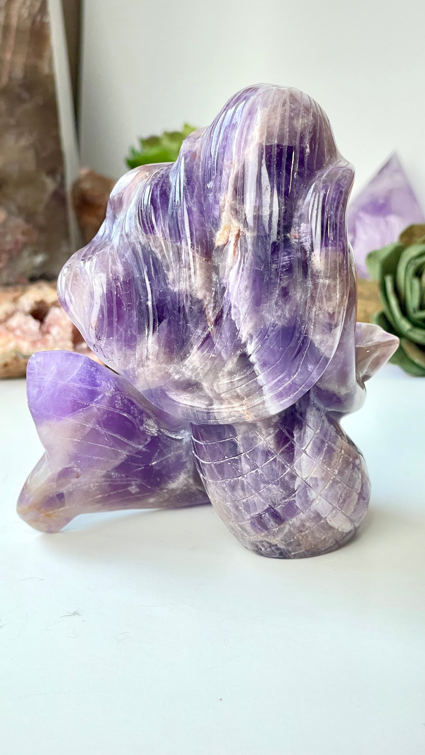 Amethyst Mermaid Carving