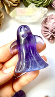 Tall Purple Fluorite Ghost Carving