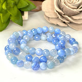 Aura Blue Lace Agate 8mm Faceted Beaded bracelet