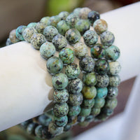African Turquoise faceted 8mm beaded bracelet