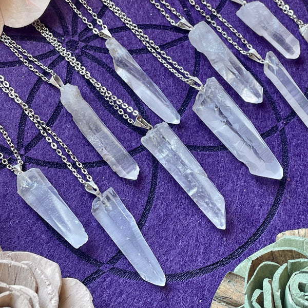 Lemurian Quartz Pendant Necklace
