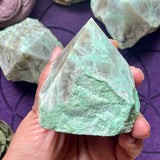 Garnierite (Green Moonstone) Half Polished Point
