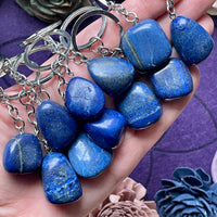 Lapis Lazuli Tumble Stone Keychain