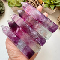 Watermelon Fluorite Tower Point (Medium sized)