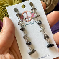 Dangling Smoky Quartz Chip Earrings