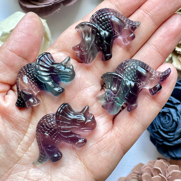 Fluorite Triceratops Carving