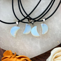 Small Opalite Moon Necklace