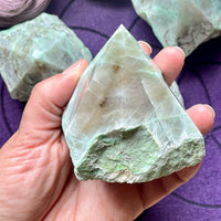 Garnierite (Green Moonstone) Half Polished Point