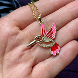Gold Hummingbird Charm Necklace