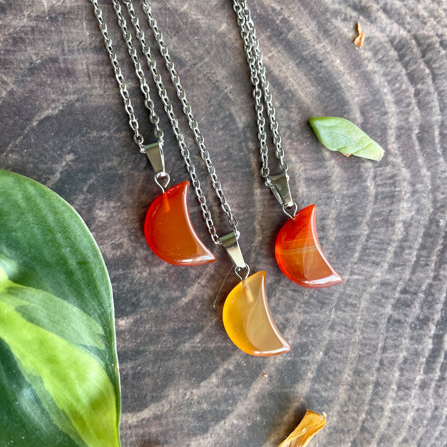 Small Carnelian Moon Necklace