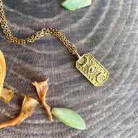 Small Gold Tarot Card Eye Necklace