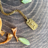 Small Gold Tarot Card Eye Necklace