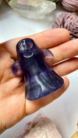 Short Purple Fluorite Ghost Carving