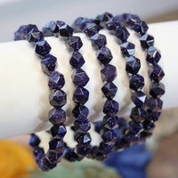 Blue Goldstone faceted 8mm beaded bracelet
